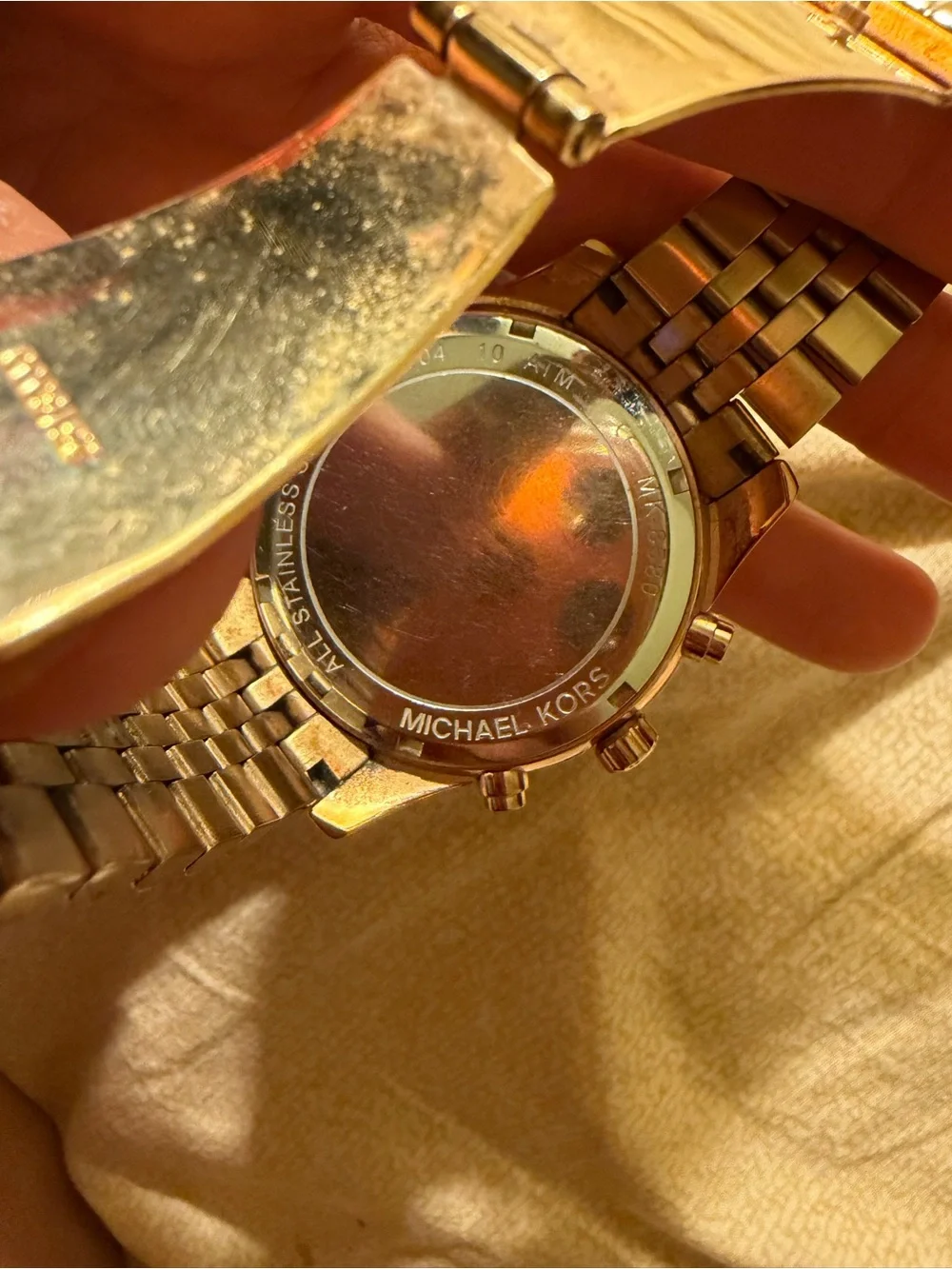 Michael Kors Rose Gold Lexington chronograph Pave Dial  Watch